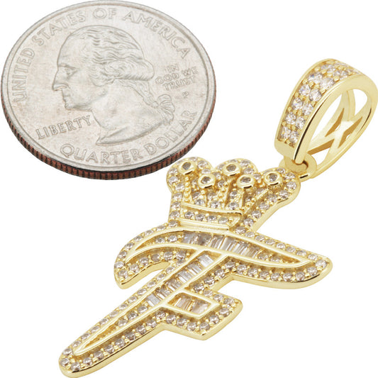 Crown Initial F Pendant