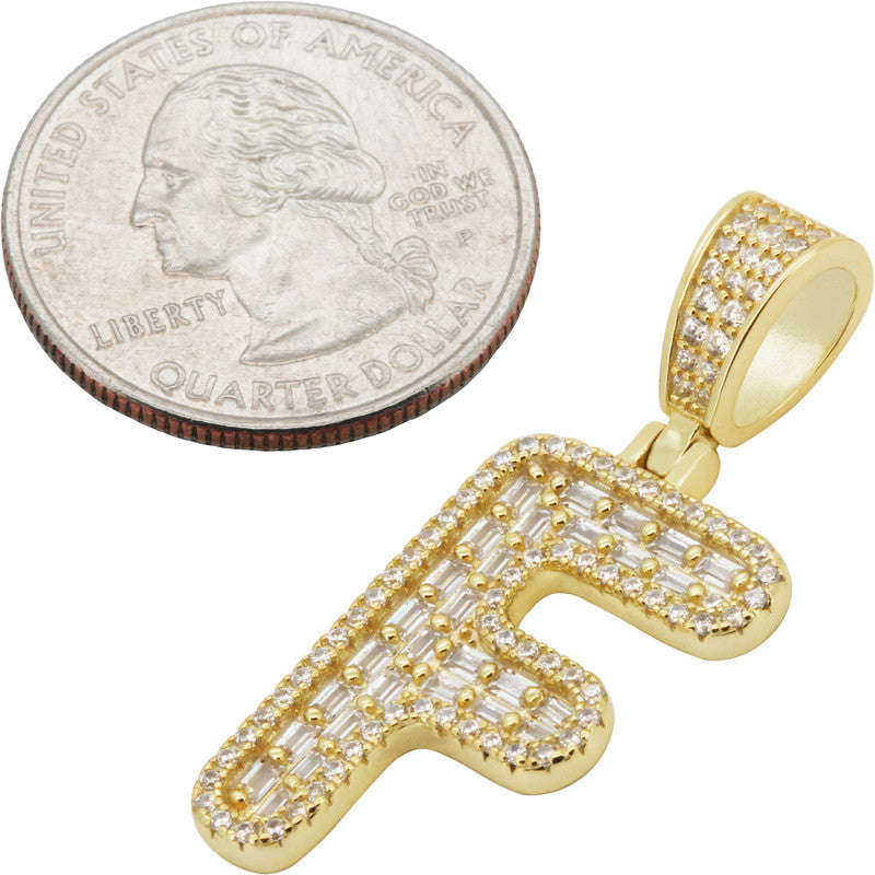Baguette Initial F Pendant