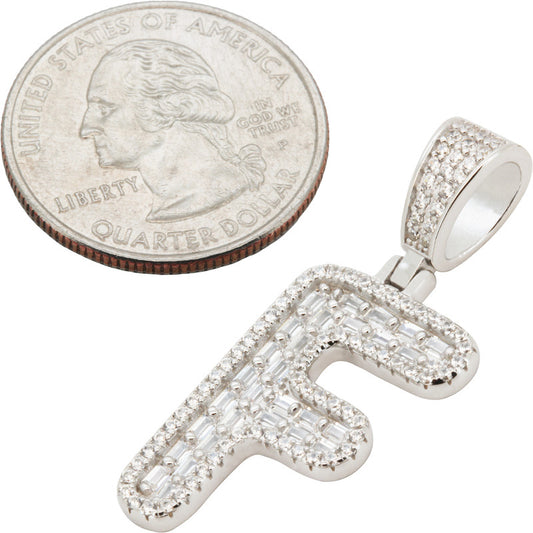 Baguette Initial F Pendant