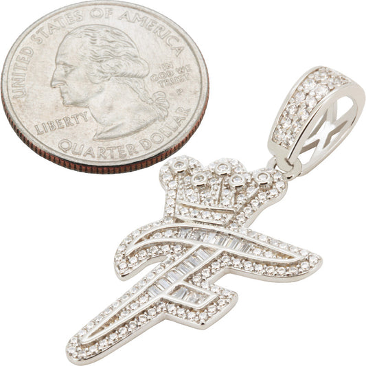 Crown Initial F Pendant