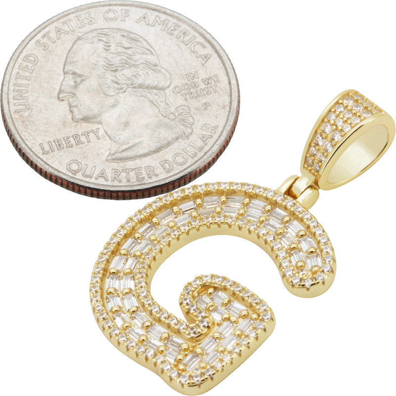 Baguette Initial G Pendant