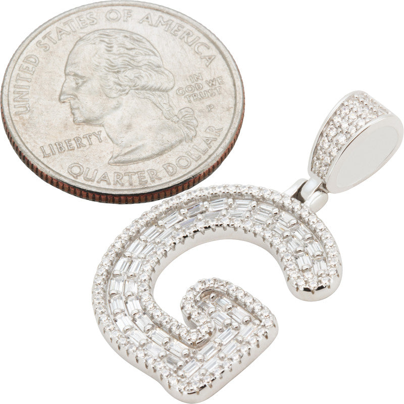 Baguette Initial G Pendant