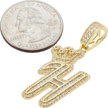 Crown Initial H Pendant