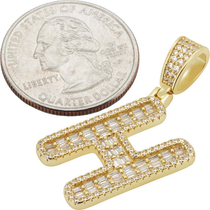 Baguette Initial H Pendant