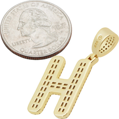 Baguette Initial H Pendant