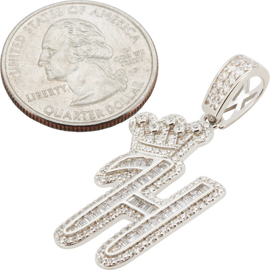 Crown Initial H Pendant