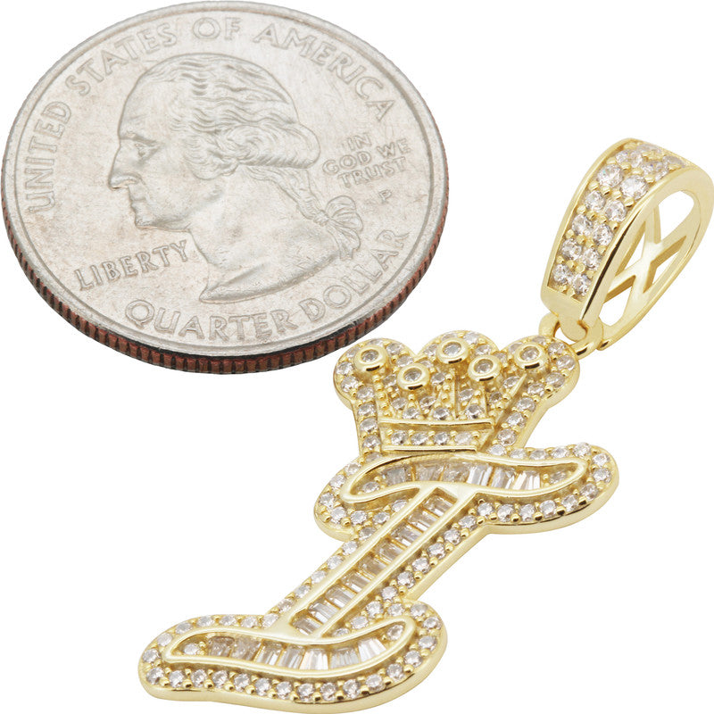 Crown Initial I Pendant