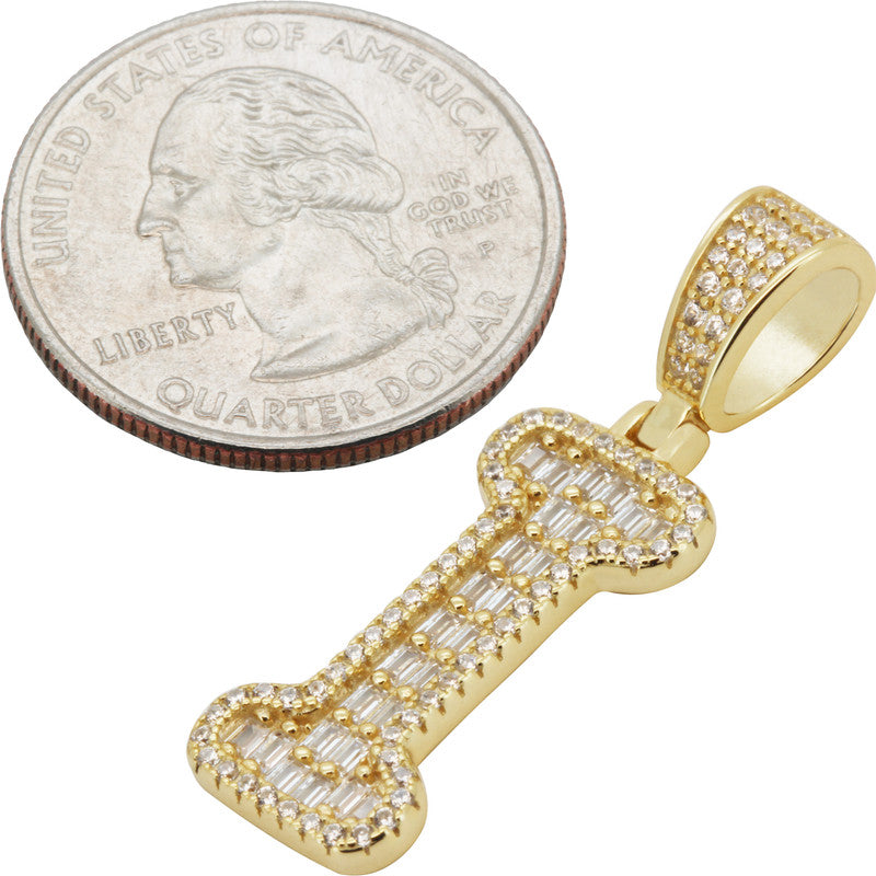 Baguette Initial I Pendant