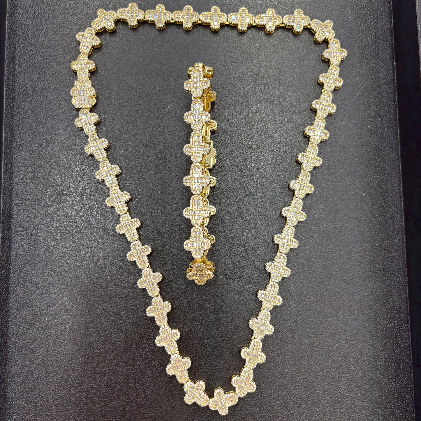 12mm Cross Bracelet 8"