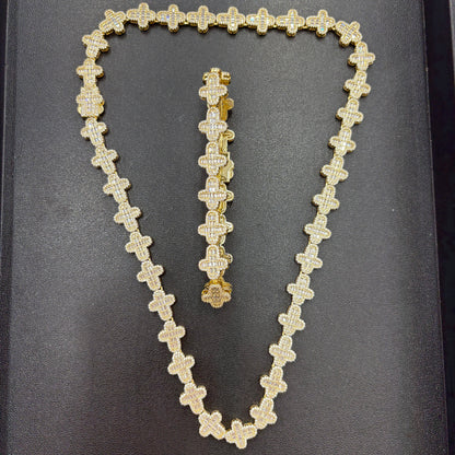 12mm Cross Bracelet 8"