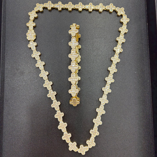12mm Cross Bracelet 8"
