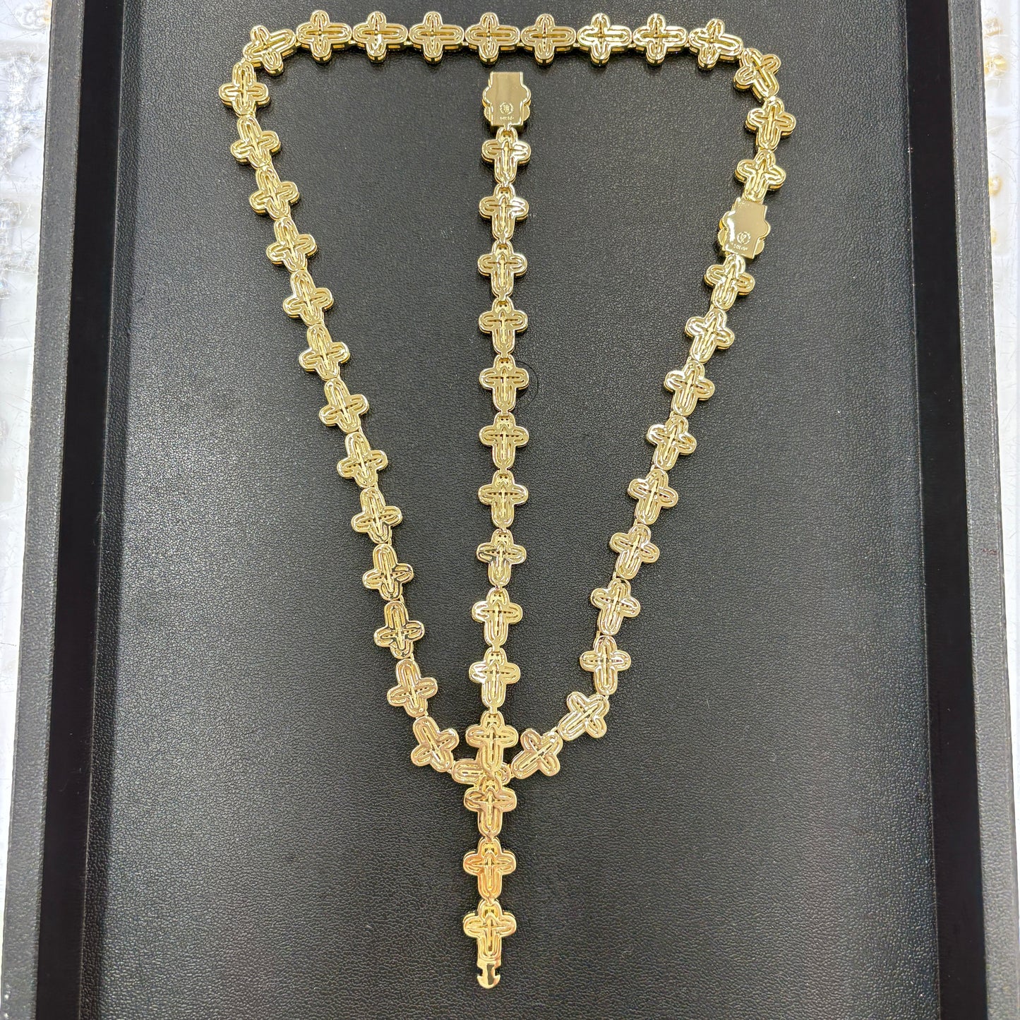 12mm Cross Bracelet 8"