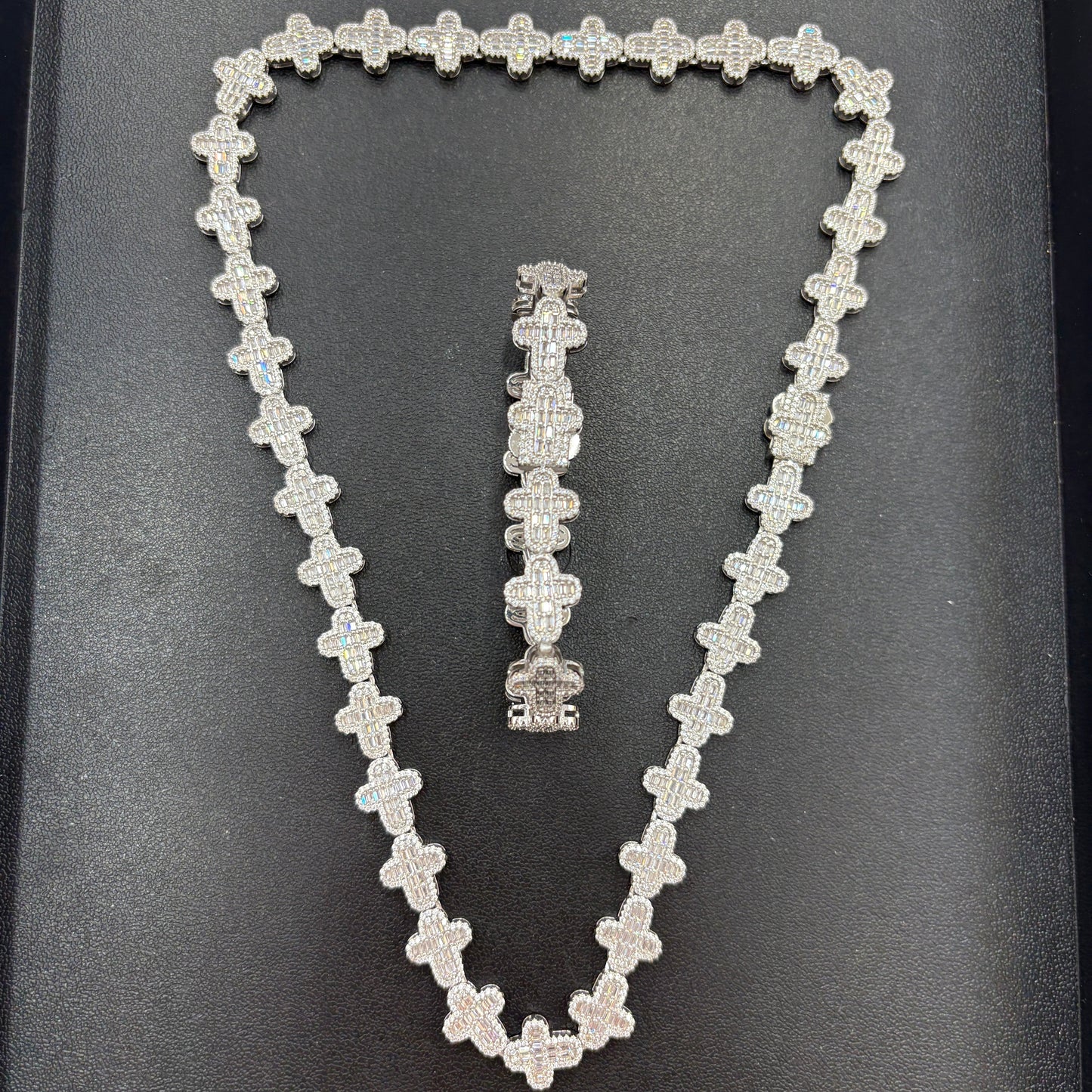 12mm Cross Bracelet 8"