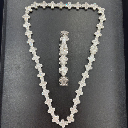 12mm Cross Bracelet 8"