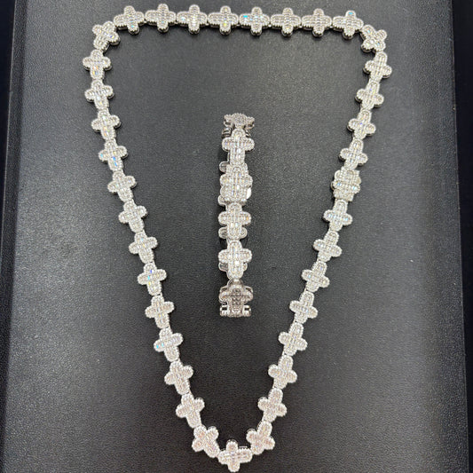 12mm Cross Bracelet 8"