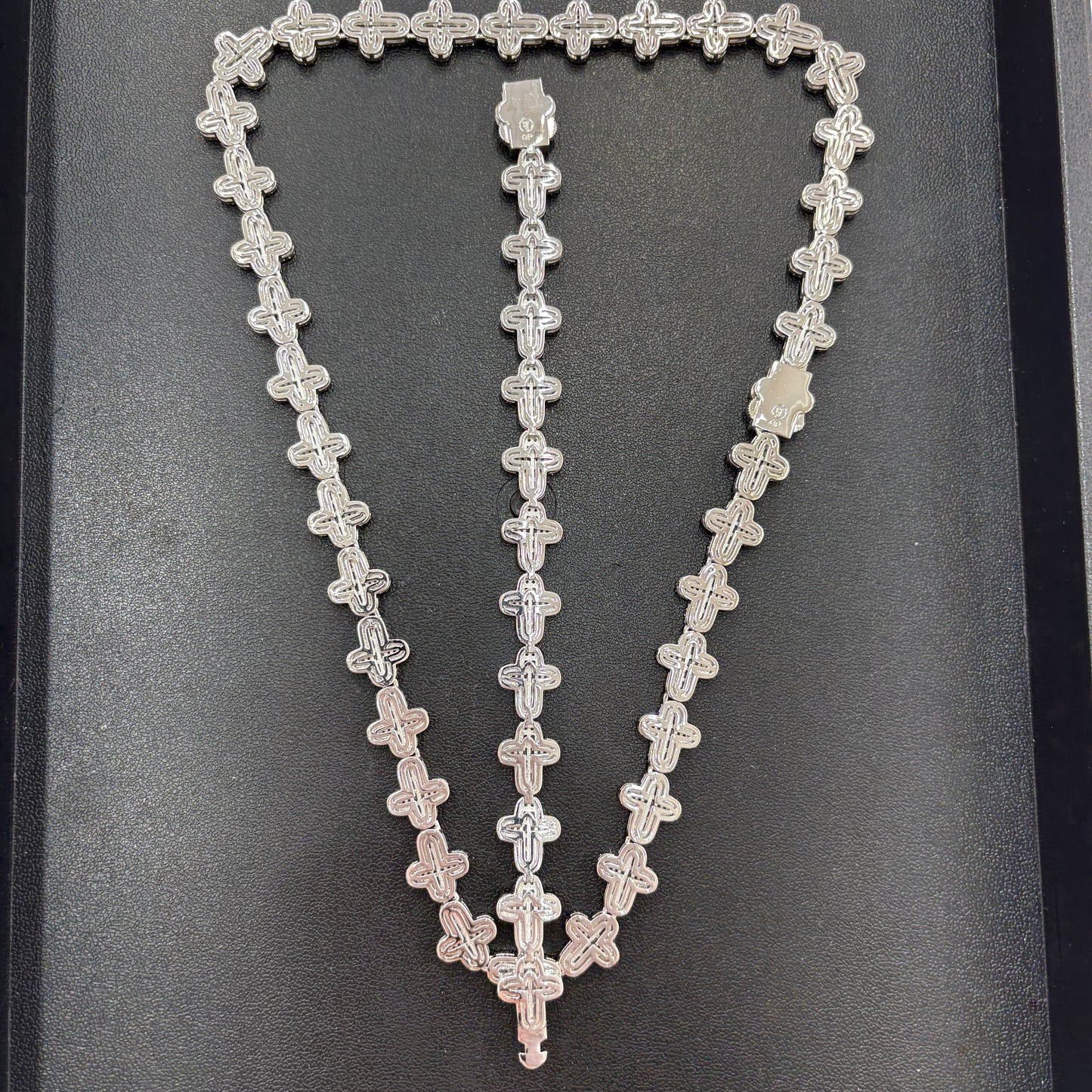 12mm Cross Bracelet 8"