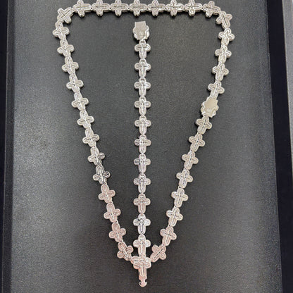 12mm Cross Bracelet 8"
