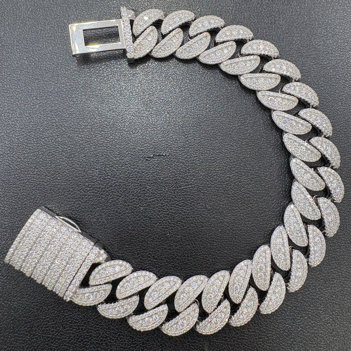 14mm Moissanite Cuban Link Bracelet 8.2"