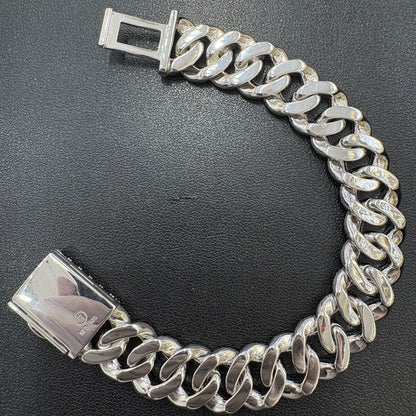 14mm Moissanite Cuban Link Bracelet 8.2"