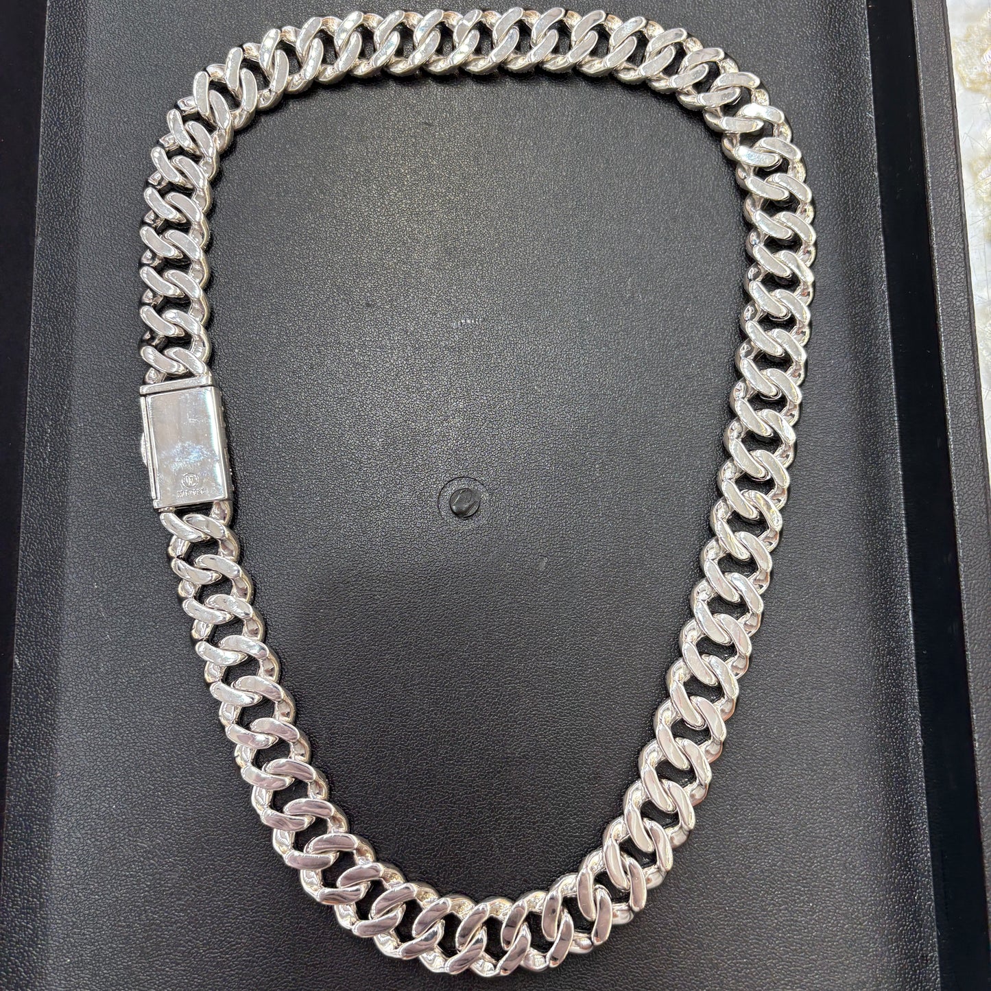 14mm Moissanite Cuban Link Chain 22"