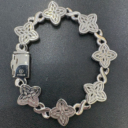 18mm Moissanite Clover Bracelet 8.3”