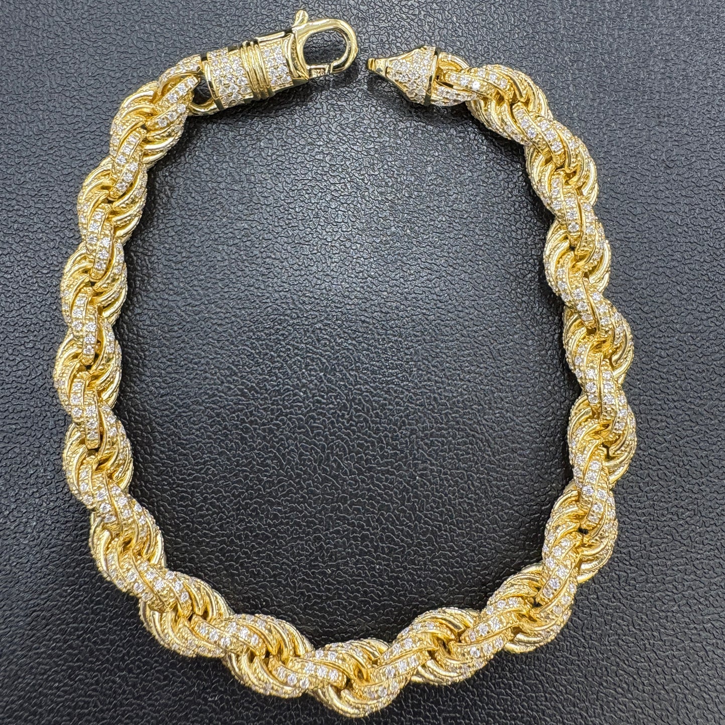7mm Moissanite Rope Bracelet 8"