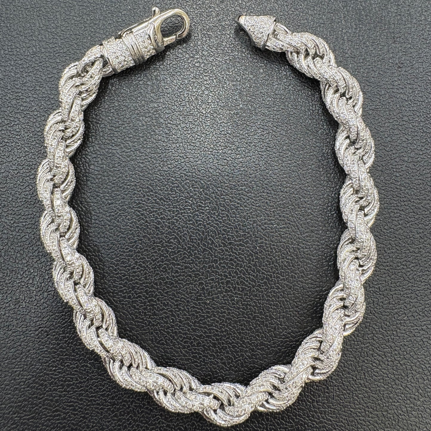 7mm Moissanite Rope Bracelet 8"