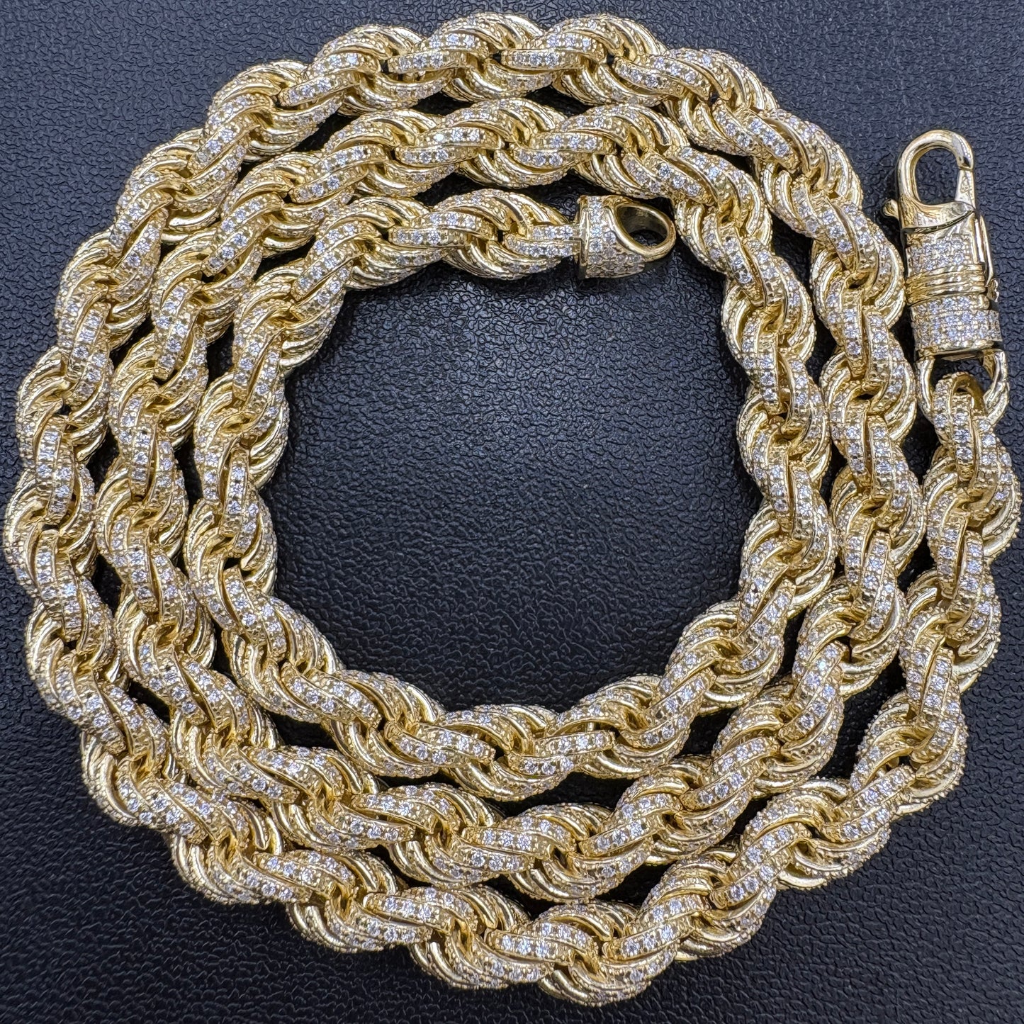 7mm Moissanite Rope Chain 22"