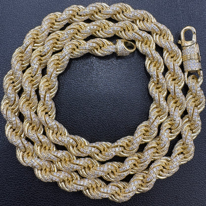 7mm Moissanite Rope Chain 22"