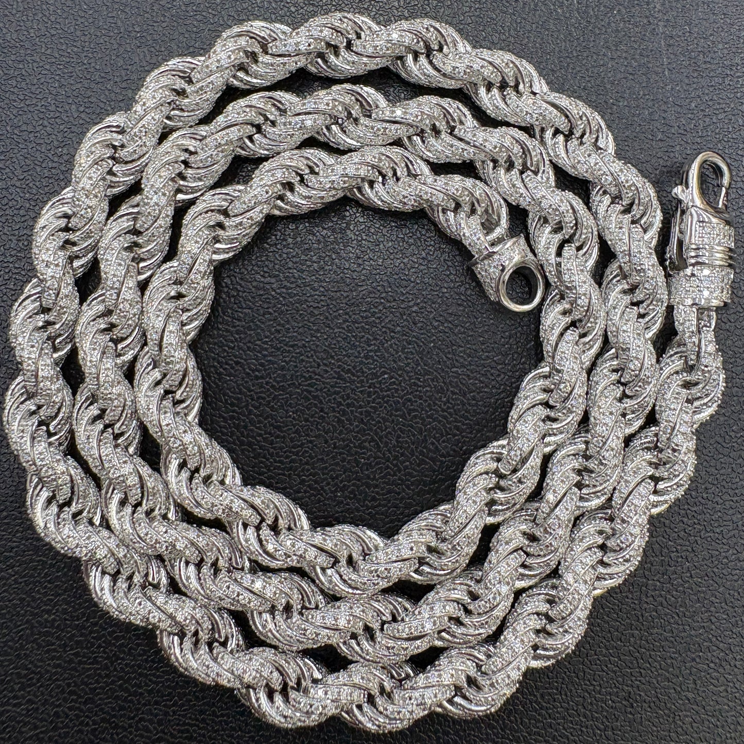 7mm Moissanite Rope Chain 22"