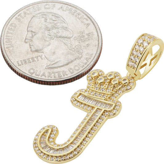 Crown Initial J Pendant