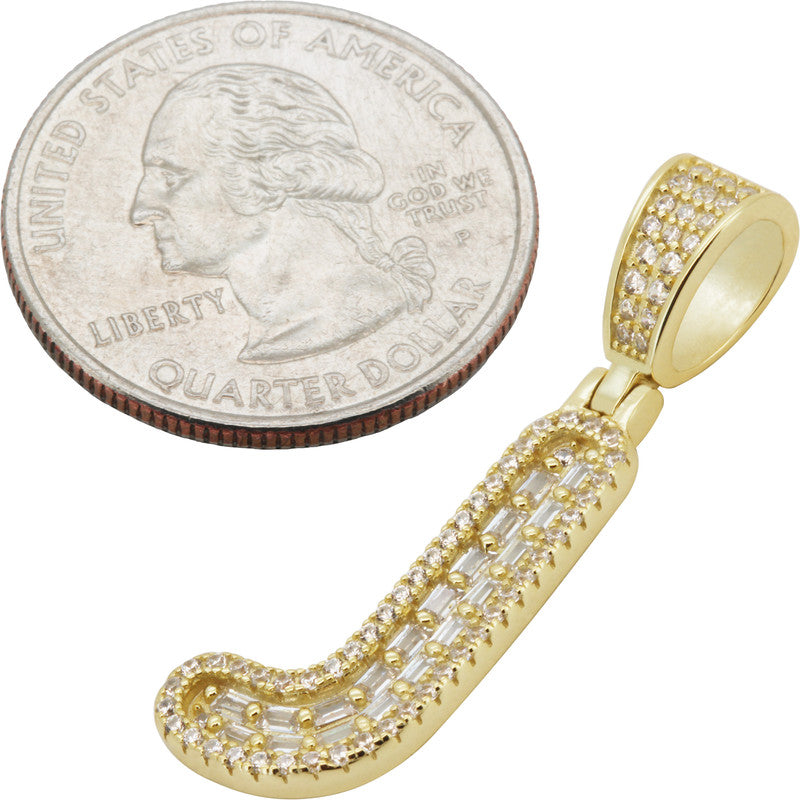 Baguette Initial J Pendant