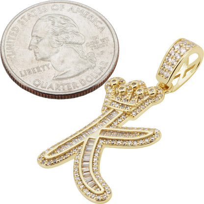 Crown Initial K Pendant