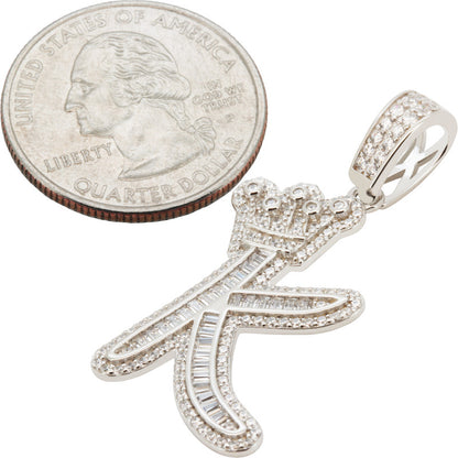 Crown Initial K Pendant