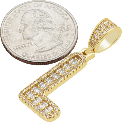 Baguette Initial L Pendant