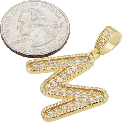 Baguette Initial M Pendant