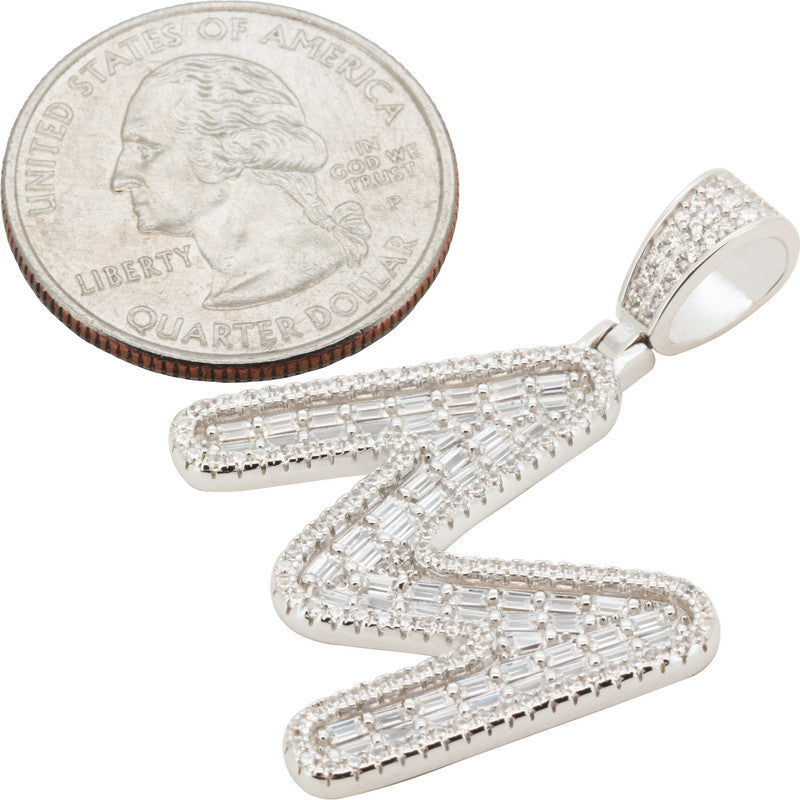 Baguette Initial M Pendant