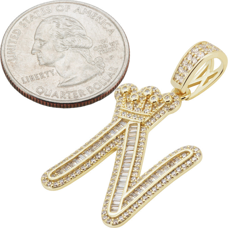 Crown Initial N Pendant