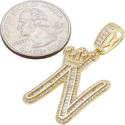 Crown Initial N Pendant
