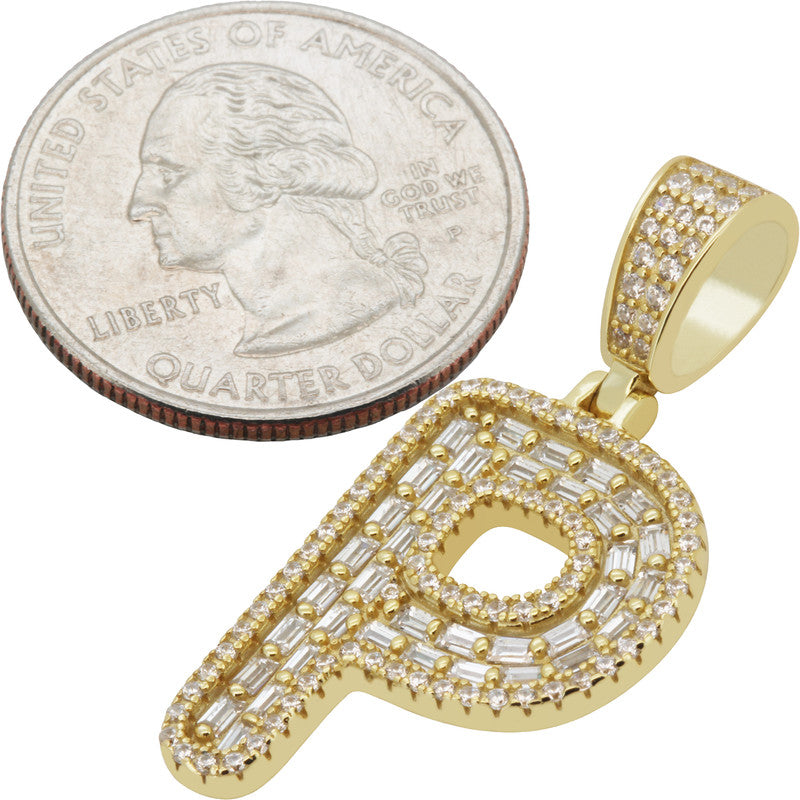 Baguette Initial P Pendant