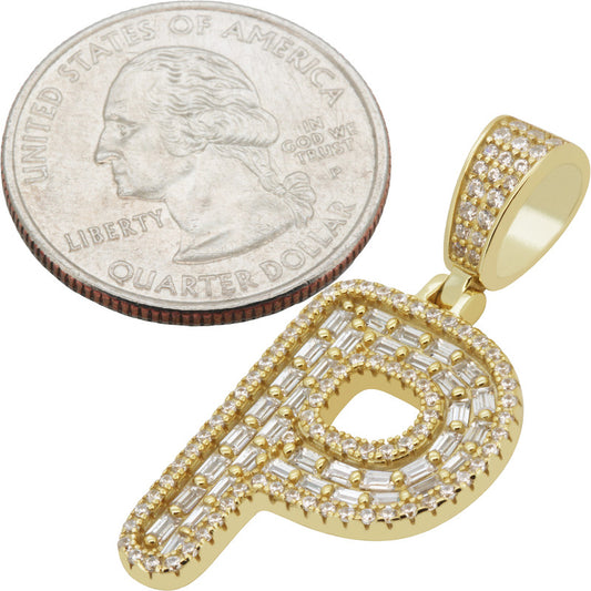 Baguette Initial P Pendant