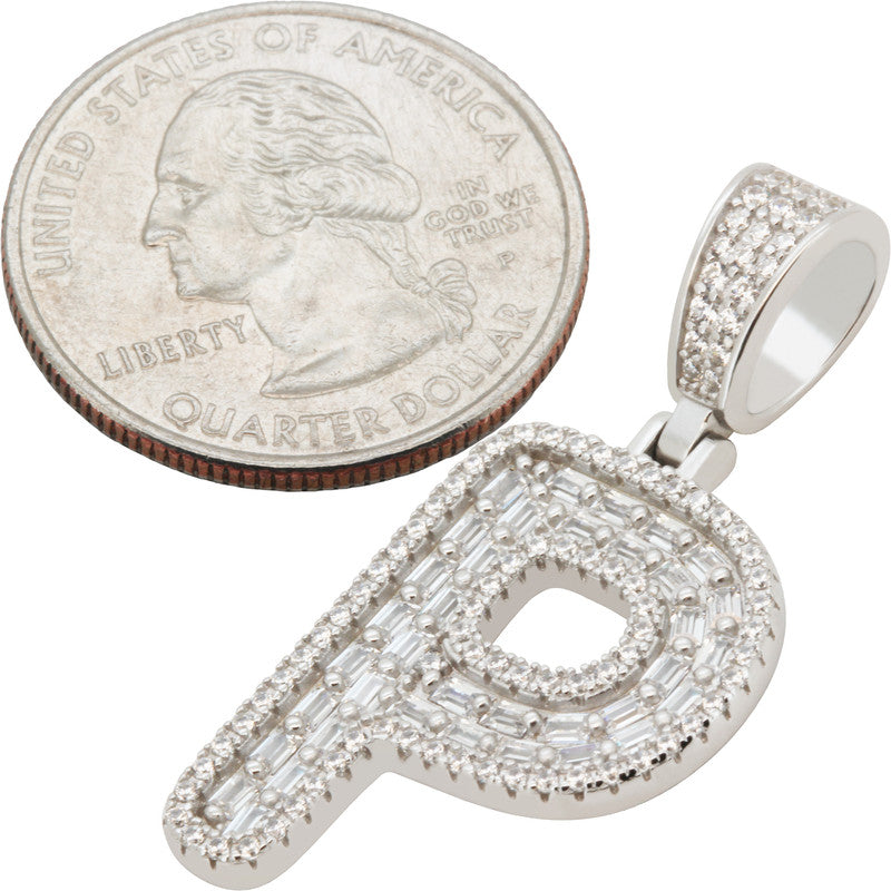 Baguette Initial P Pendant