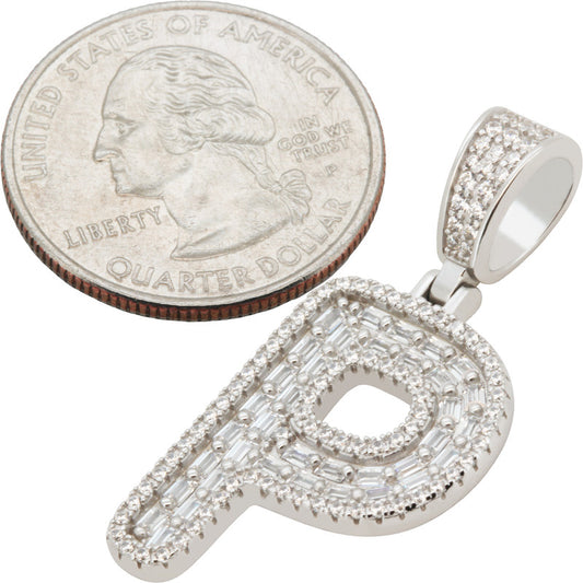 Baguette Initial P Pendant