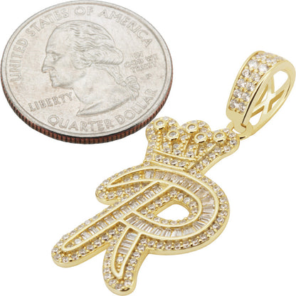 Crown Initial R Pendant