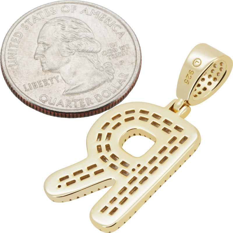 Baguette Initial R Pendant