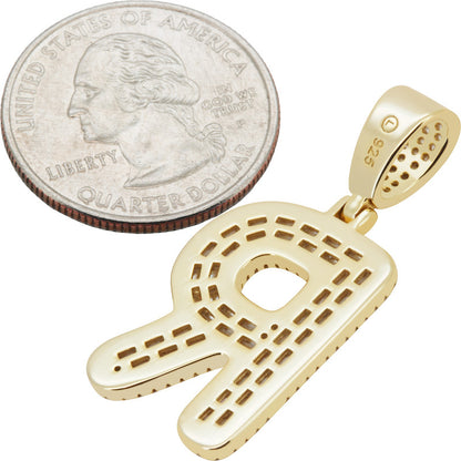 Baguette Initial R Pendant