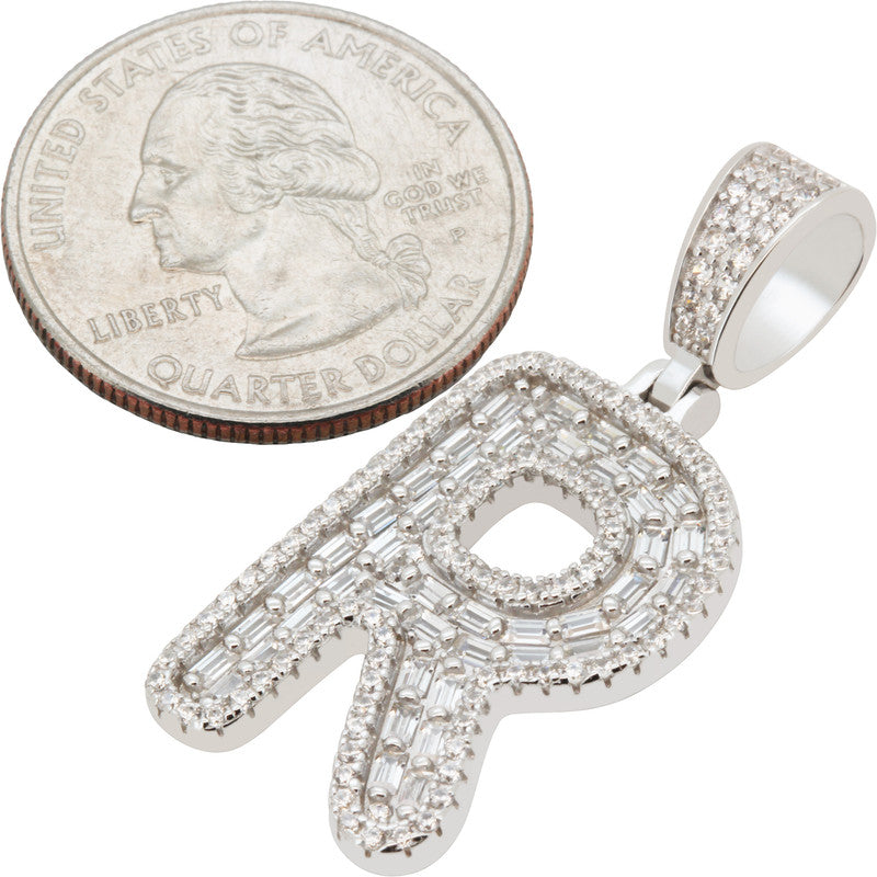 Baguette Initial R Pendant