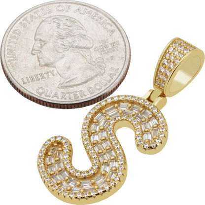 Baguette Initial S Pendant