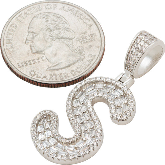 Baguette Initial S Pendant
