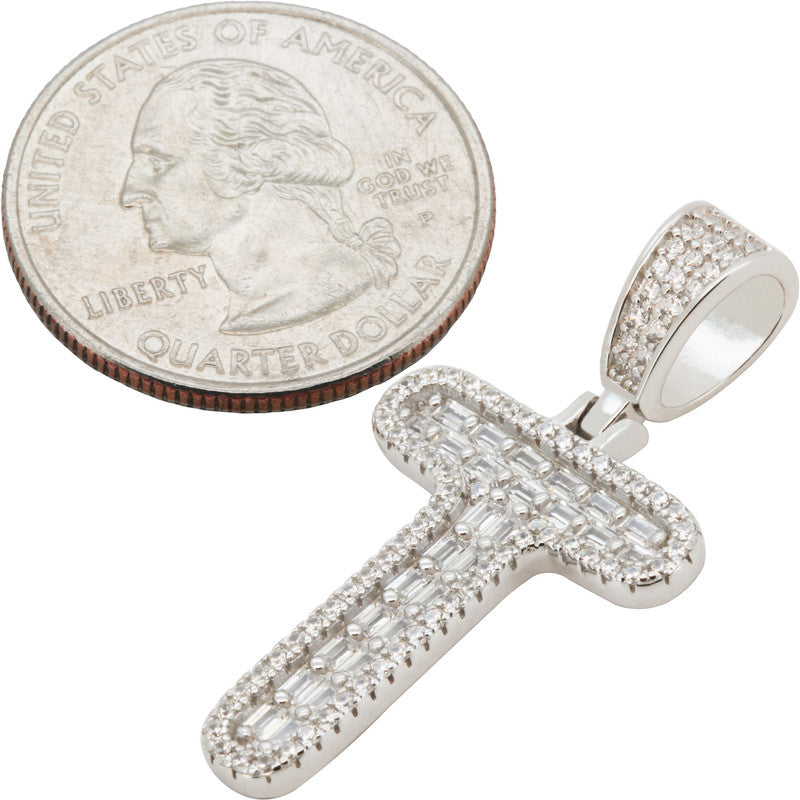 Baguette Initial T Pendant